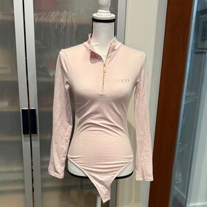 Guess Light Pink Zip-Up Bodysuit
